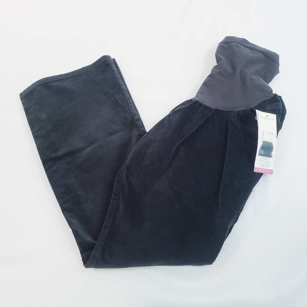 NWT Two Hearts Maternity Corduroy Bootcut Pants Dark Grey XL